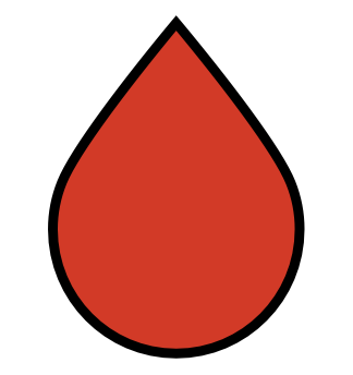 Illustration of a drop of blood to represent a donation.